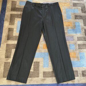 Hugo Boss James Brown Men's Wool Dress Pants 40R Flat Front Charcoal/Black